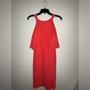 Jessica Simpson Knee Length Spring/Summer Dress in Coral